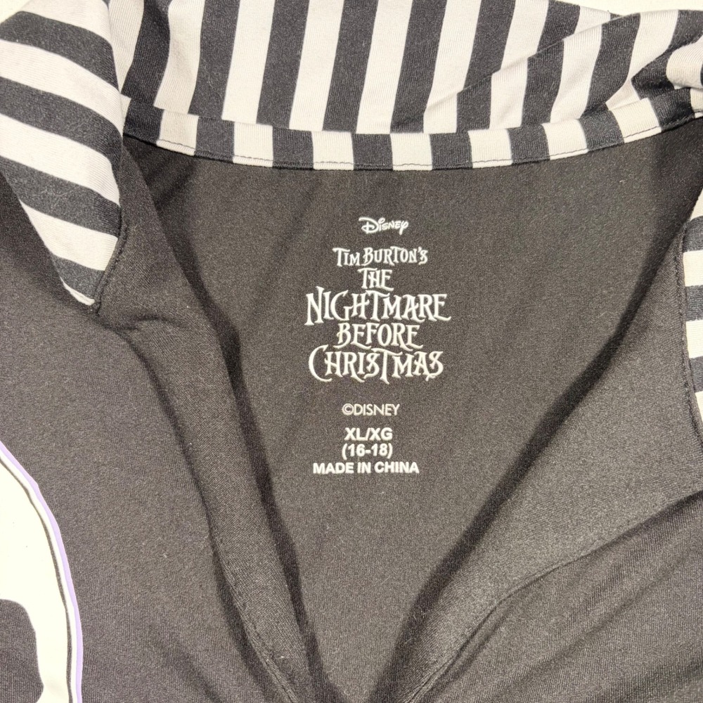 Disney Nightmare Before Christmas Pajama Top Black XL 16-18  Jack Skellington - Picture 4 of 6